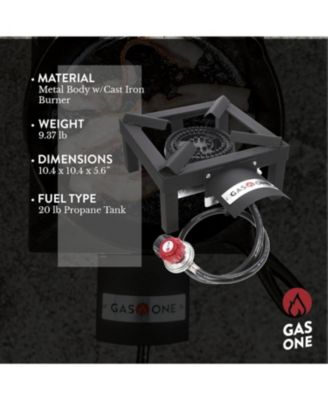 High Pressure Single Propane Burner - Outdoor Cooking with Heat Shield and Guard – Propane Burner Head for Camping, Tailgating, - Patent Pending