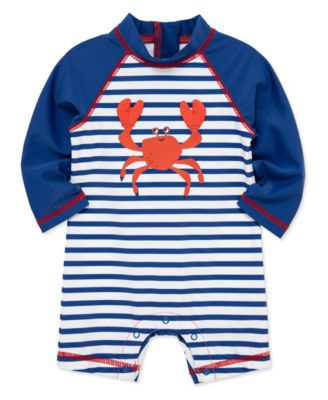 Baby Boys' Crab Print Long-Sleeve Rash Guard Suit
