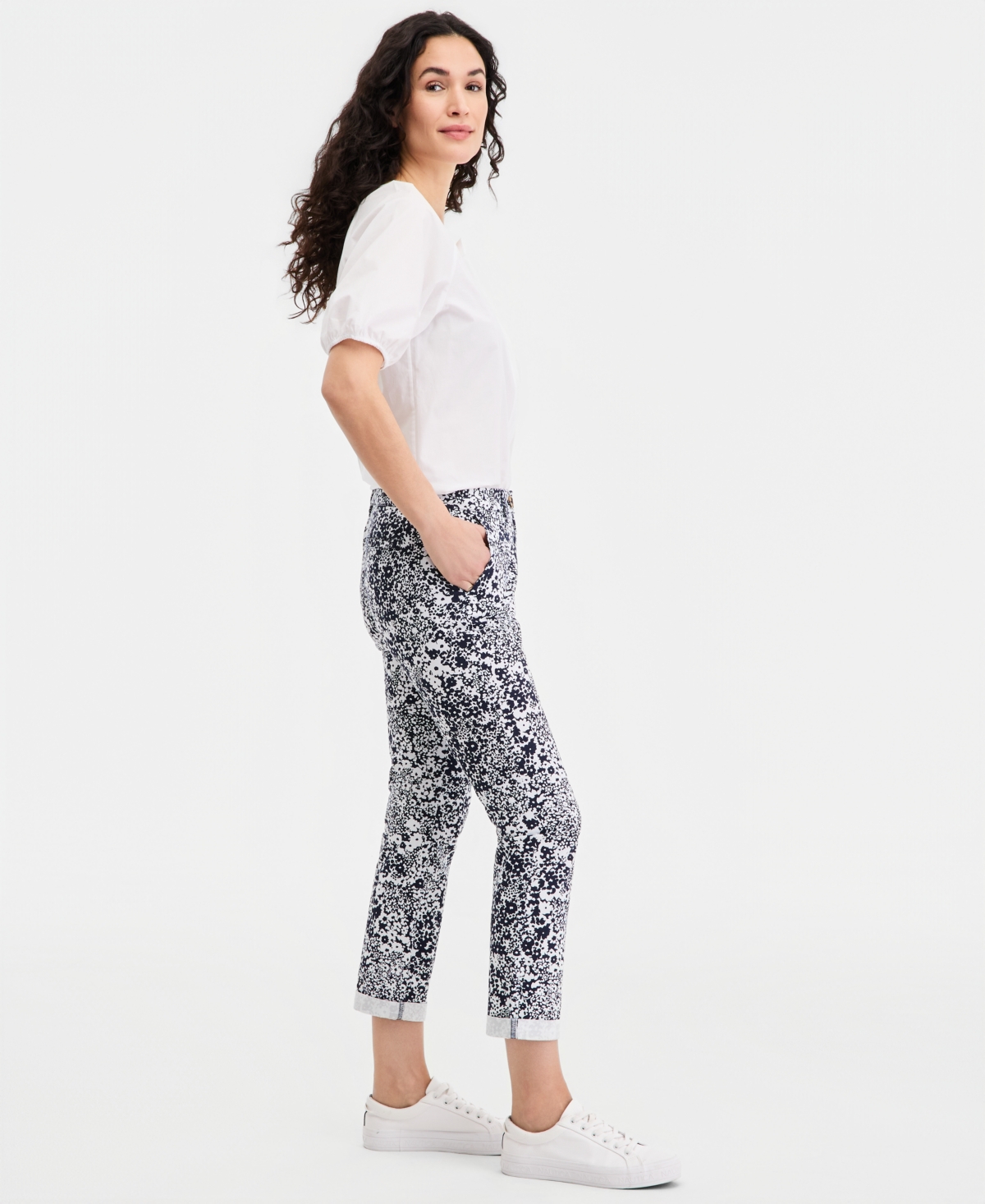 Nautica Jeans Women's Shadow Floral Montauk Ankle Pants