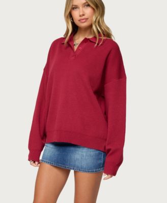 Women's Lorie Oversized Knit Polo Sweater