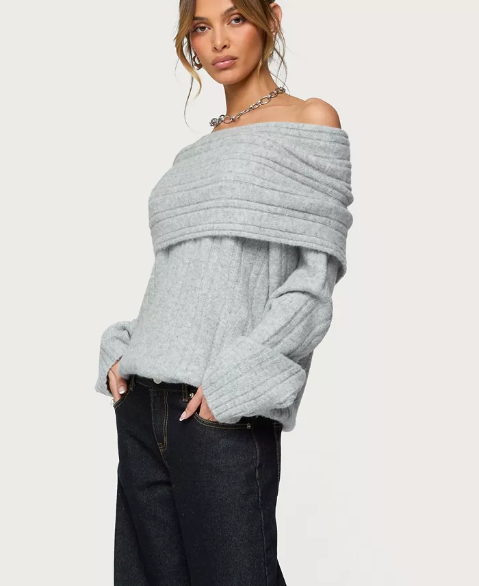Womens Kadenna Oversized Off Shoulder Sweater - thumbnail 4