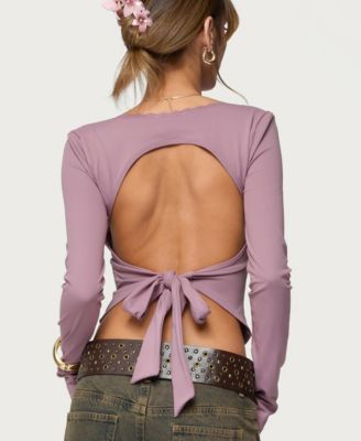 Womens Polly Lacey Tie Back Top