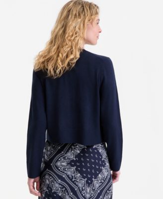 Women's Cropped Crewneck Cardigan