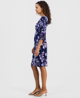 Petite Printed Side Tab Sheath Dress