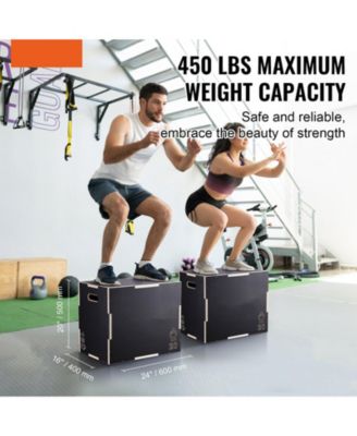 3-in-1 Plyo Jump Box 24/20/16" Wooden Agility Training Box