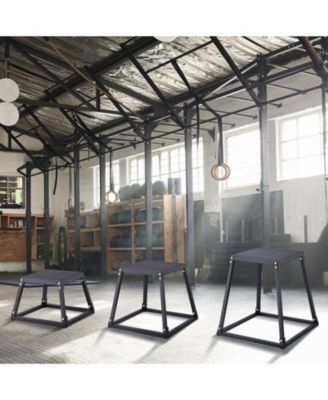 Plyo Jump Box Set 12/18/24" Agility Training Box Black