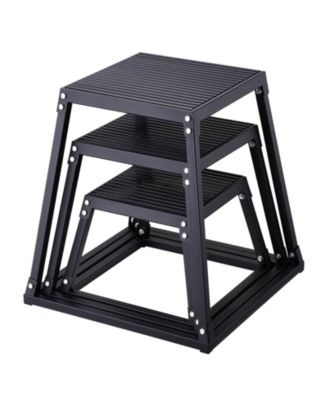 Plyo Jump Box Set 12/18/24" Agility Training Box Black