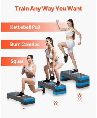 SUGFIT Aerobic Step Platform 28" Adjustable Stepper with 4 Risers