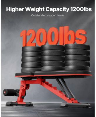 Heavy Duty Weight Bench 1200 LB Capacity Adjustable Foldable Home Gym Bench