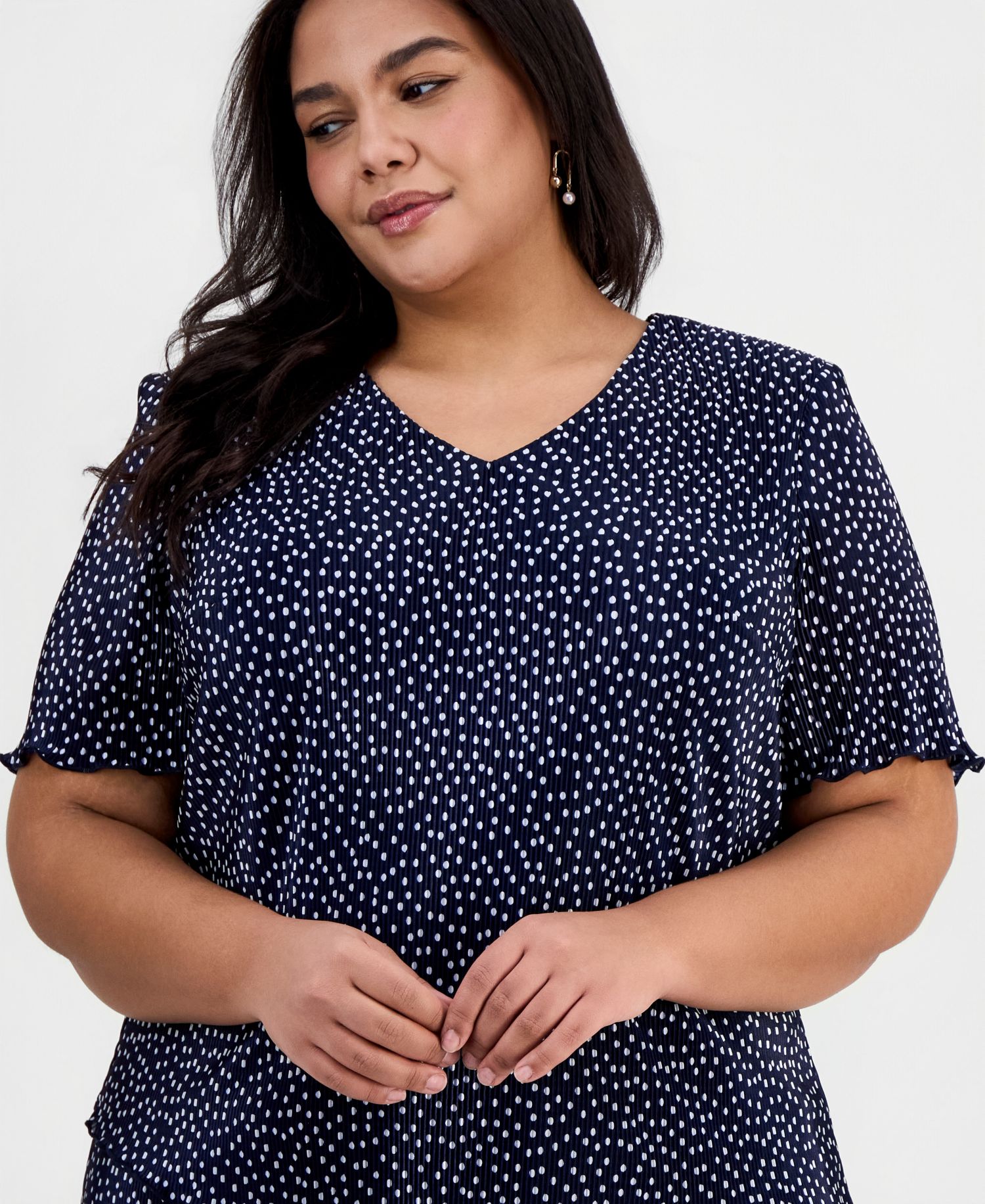 Plus Size Floral Ruffle-Tiered V-Neck Sheath Dress