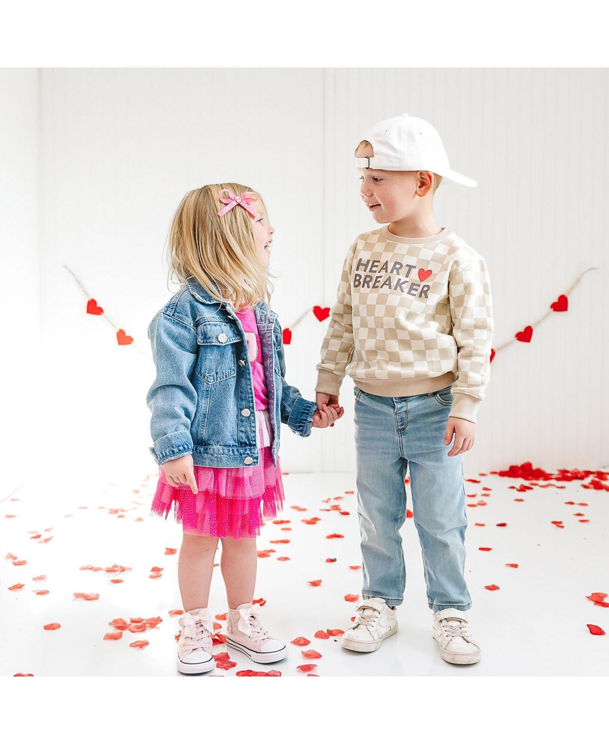 Sweet Wink Toddler Boys Heartbreaker Checkered Valentine's Day Sweatshirt