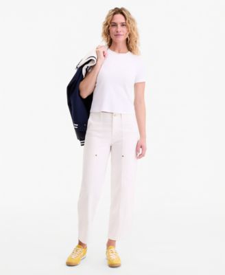 Women's High-Rise Utility Straight-Leg Ankle Pants
