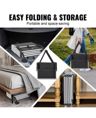 Wide 4-Step Aluminum Folding Dog Stairs for SUVs, Holds up to 150 lbs