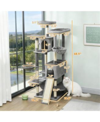 69" Multi-Level Cat Tower in Dark Gray