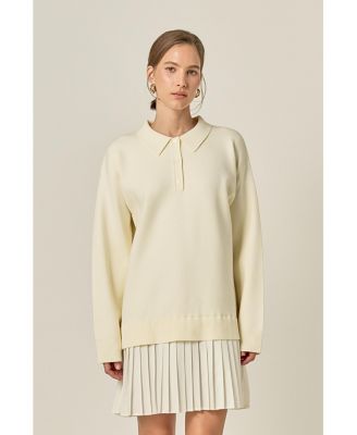 Women's Polo Mixed Media Mini Dress