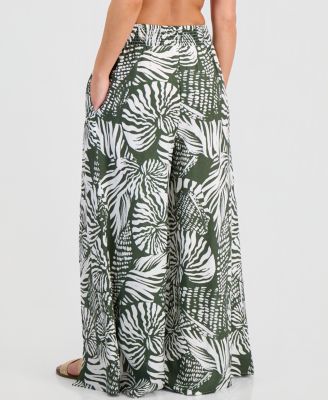 Women's Smocked-Waist Cover-Up Pants