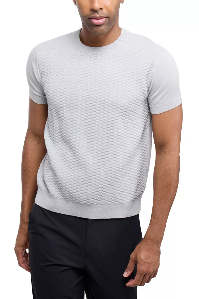 X RAY Men's Crew Rib Neck Checkered Sweater - thumbnail 4