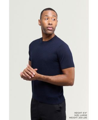 Men's Crew Rib Neck Checkered Sweater