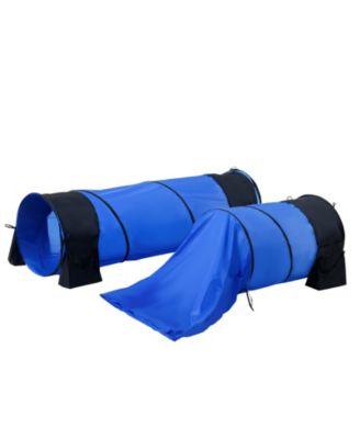 7-Piece Dog Agility Training Set with 2 Tunnels & Weave Poles