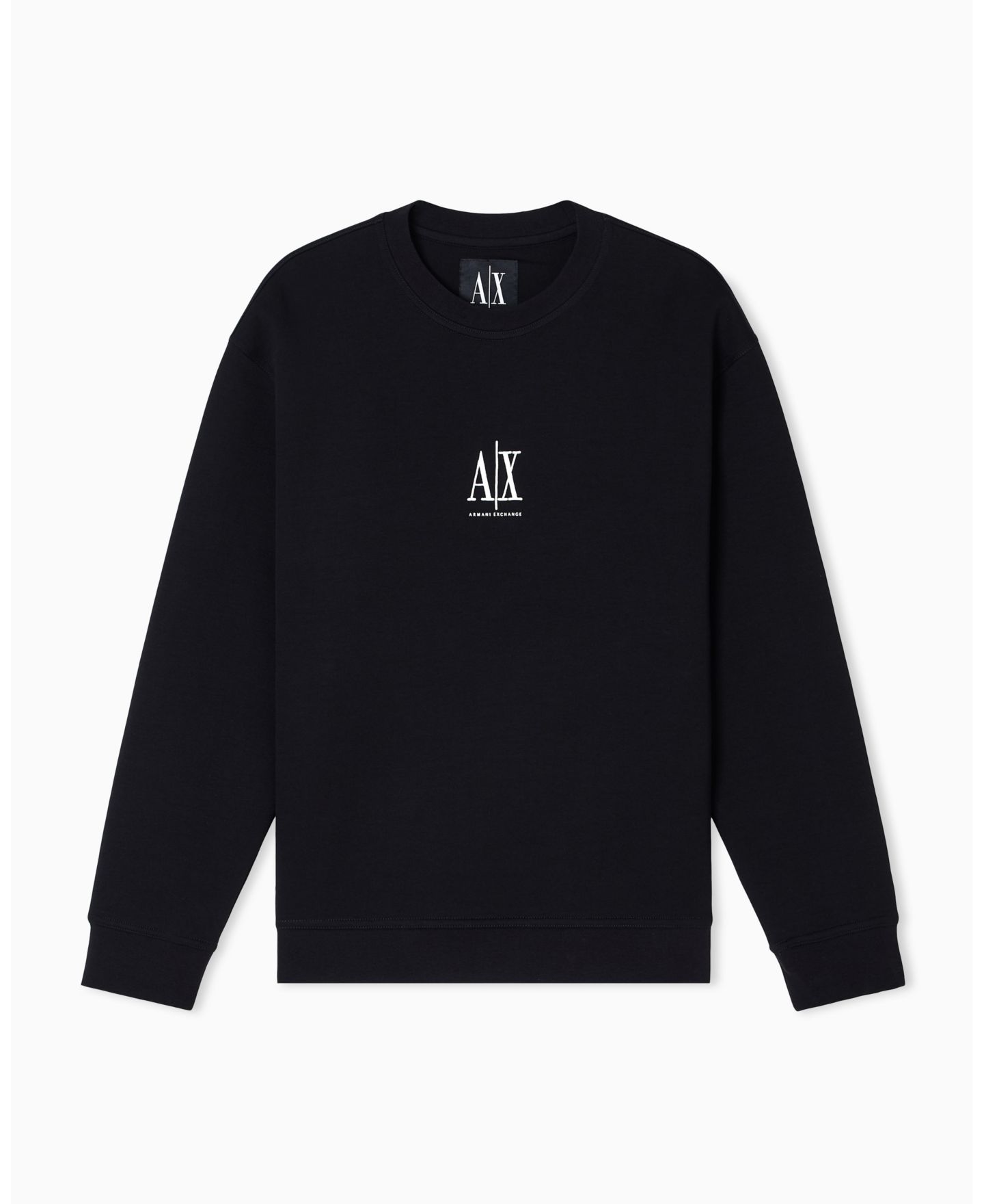 Мужские толстовки A|X Armani Exchange Icon Logo Fleece Crew Neck, цвет: Чёрный — фото 1