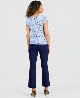 Petite Cap-Sleeve Sweater & Mid-Rise Bootcut Pants