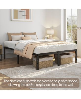 Metal Platform Bed Frame with Heavy Duty Steel Slat Support / Non-slip Mattress Foundation / No Box Spring Needed