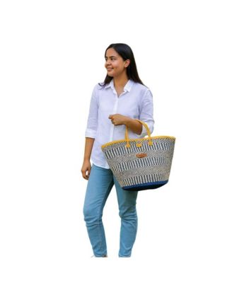 Ripples of Nourishment Handmade Sisal Straw Basket Tote Bag