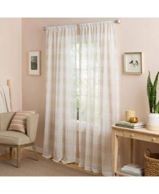 TOWN & COUNTRY LUXE Pax Semi-Sheer Stripe Light Filtering, Rod Pocket Top Curtain Panels (Set of 2)