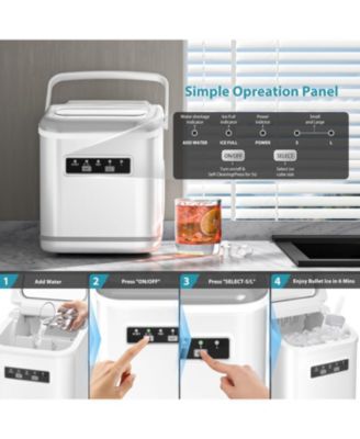 Ice Maker Machine Countertop Portable Compact Small Bullet Ice Maker with Self Cleaning,9 Cubes in 6 Mins,26lbs in 24Hrs, for Home and Kitchen