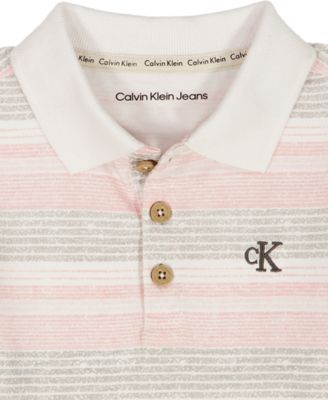 Boys' 2T-7 Striped Polo Shirt and Twill Shorts, 2-Piece Set