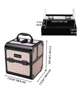 2-Piece Makeup Train Case Cosmetic Organizer Kit Art Deco Bloom Salon