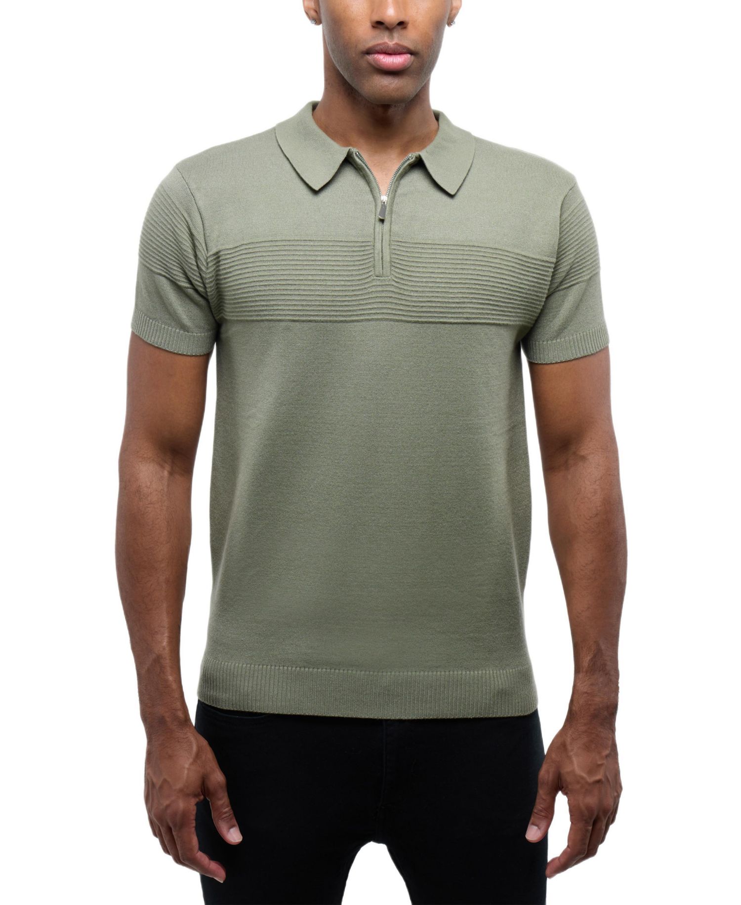 Men's SPRING + MERCER Ottoman Texture Short Sleeves Polo Sweater
