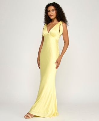 Juniors' Sleeveless Satin Maxi Dress