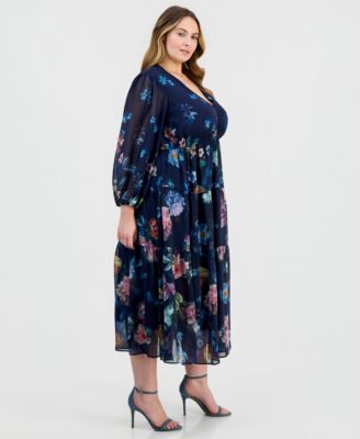 Plus Size Tiered Chiffon Dress