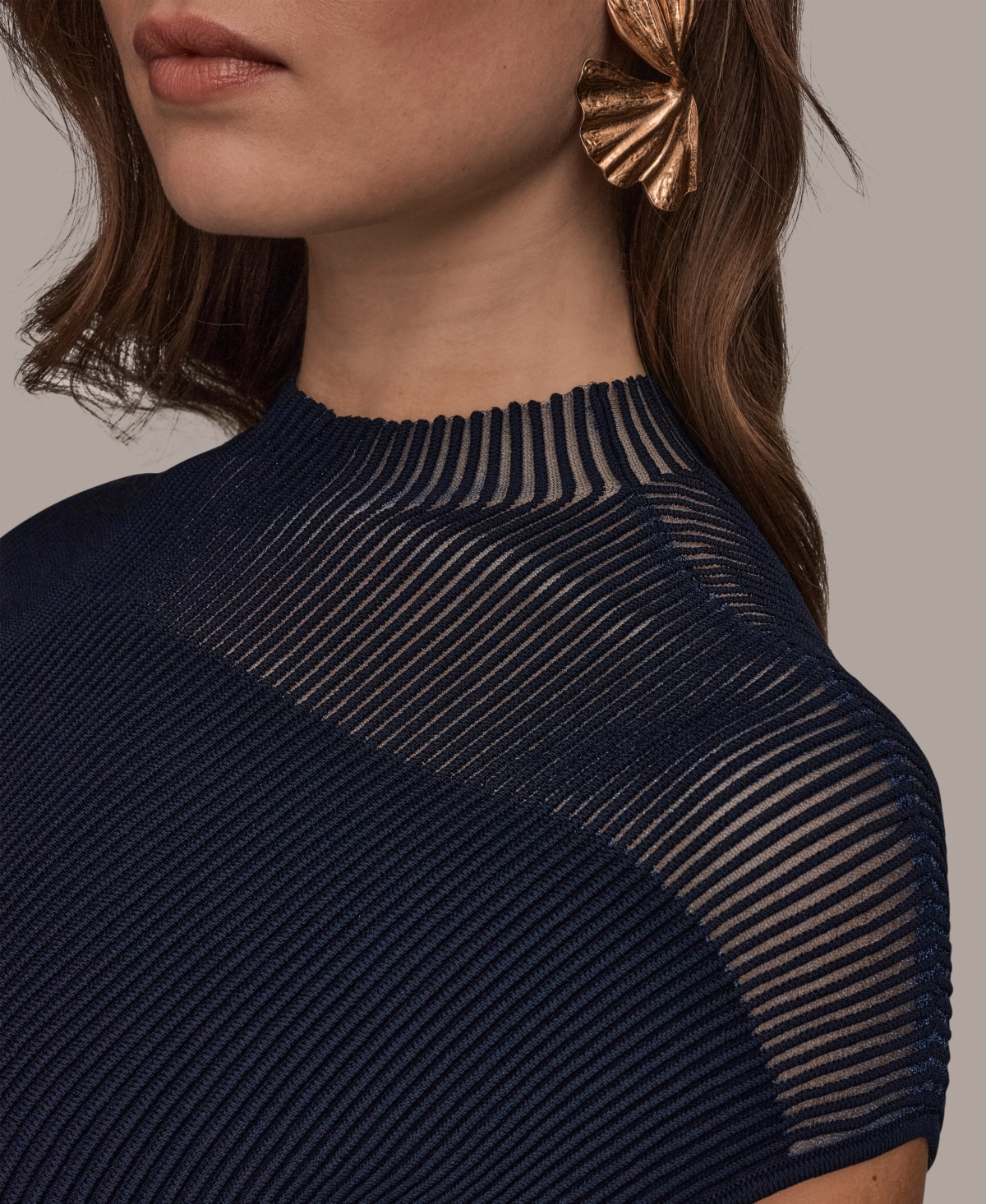 Donna Karan New York Women's Mock Neck Midi Dress