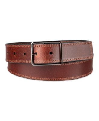 Men's Casual Center Bar Buckle Leather Belt