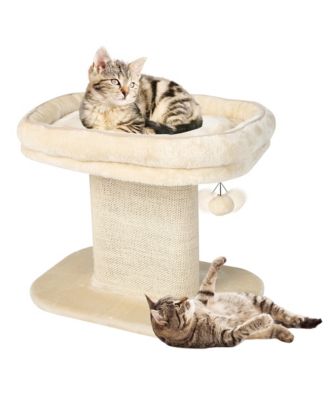 Modern Cat Tree Tower Cat Activity Tower w/ Large Plush Perch
