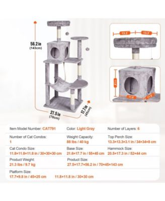 56.2" Multi-Level Cat Tree with Condo