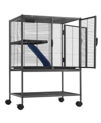 34" 2-Tier Rolling Small Animal Cage with Tray
