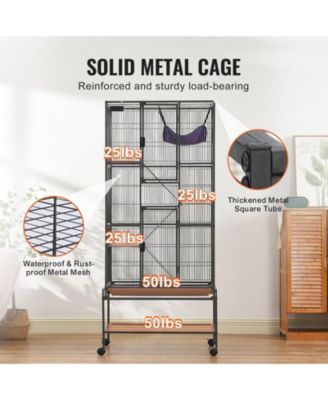 4-Tier Rolling Metal Ferret Cage with Ramps