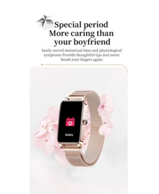 ZX19 Women's Smart Watch - Heart Rate & Blood Pressure Monitor, Period Reminder, Customizable Dials, Touch Screen Fitness Tracker
