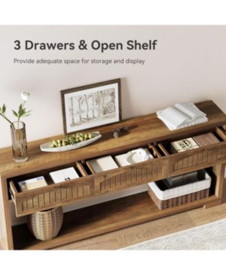 70.8-Inch Long Console Table with 3 Drawers, Farmhouse Narrow Entryway Table & Sofa Table
