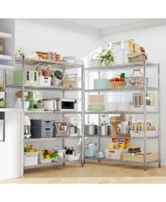 5-Tier 45 in W x 72 in H x 20 in D Adjustable Wire Shelving Unit