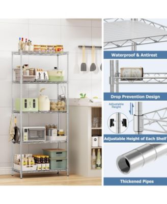 5-Tier 21 in W x 59 in H x 12 in D Adjustable Wire Shelving Unit