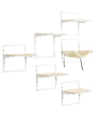 Wall-Mounted Cat Tree with Adjustable Jumping Platforms