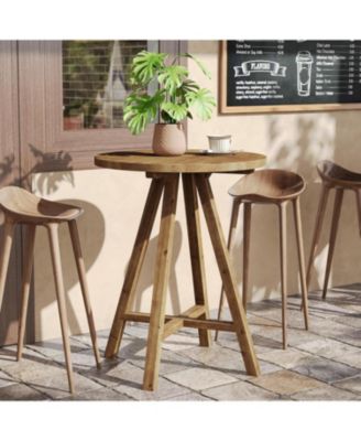Solid Wood 31.5" Round Dining Table for 2, Small Counter Height Kitchen Table for Living Room, Dining Room