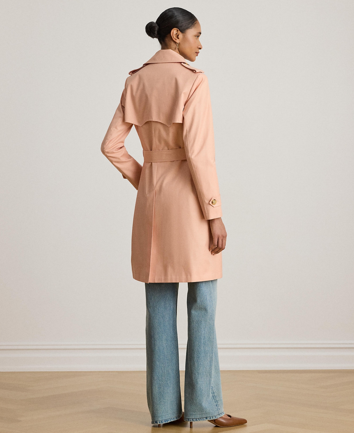 Lauren Ralph Womens Double-Breasted Belted Trench Coat