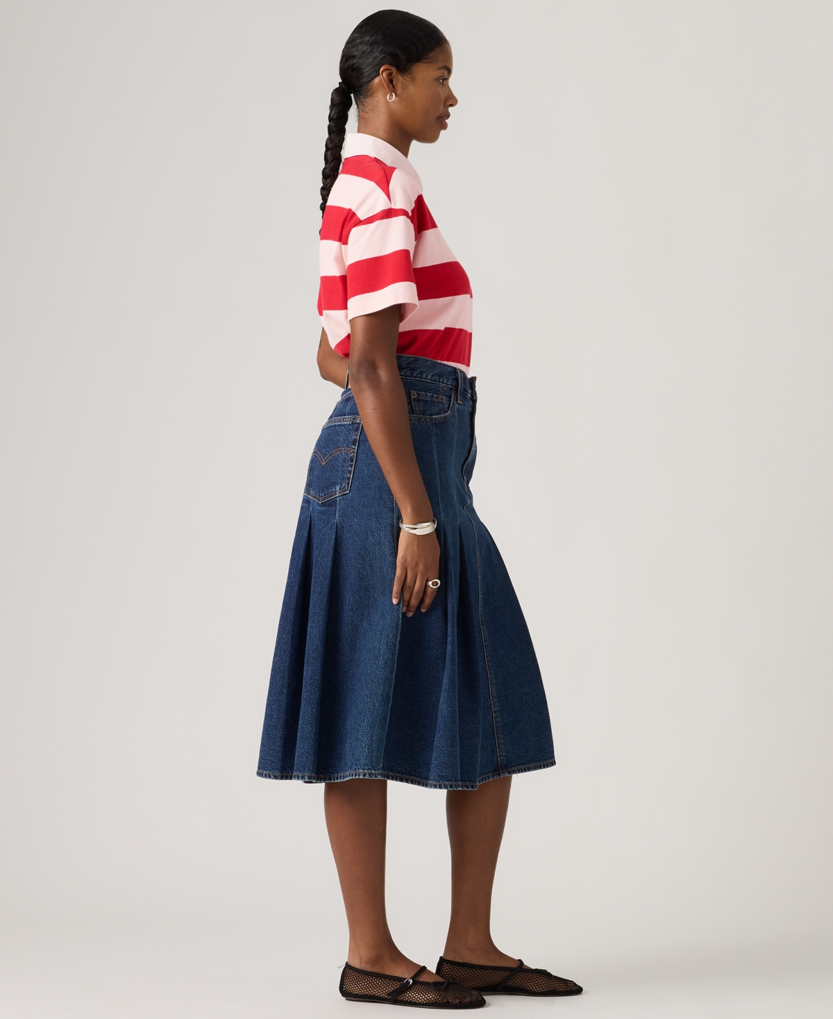 Levi's Women's Pleated Denim Mini Skirt