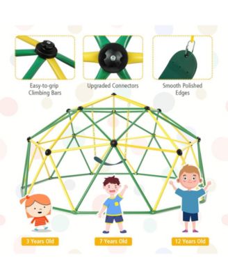 10 Feet Dome Climber with Swing and 800 Lbs Load Capacity-Green.
