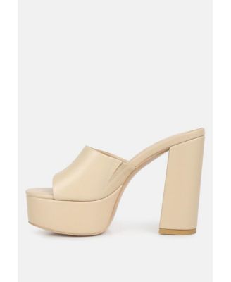 SHURI Womens Open Toe High Block Heel Sandals